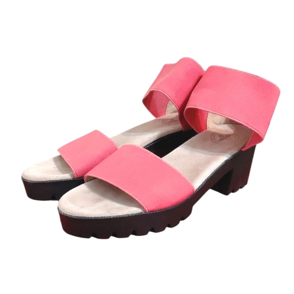 NEW CHARLESTON SHOE CO. Cooper Coral Pink Block Heel Sandal Size 6 - Picture 10 of 10
